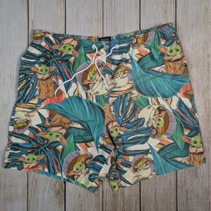 Star Wars Baby Yoda Swim Trunks Tropical Print Swim Shorts L‎